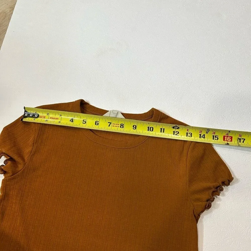Madewell Semi-Sheer Ribbed Lettuce Hem Tee